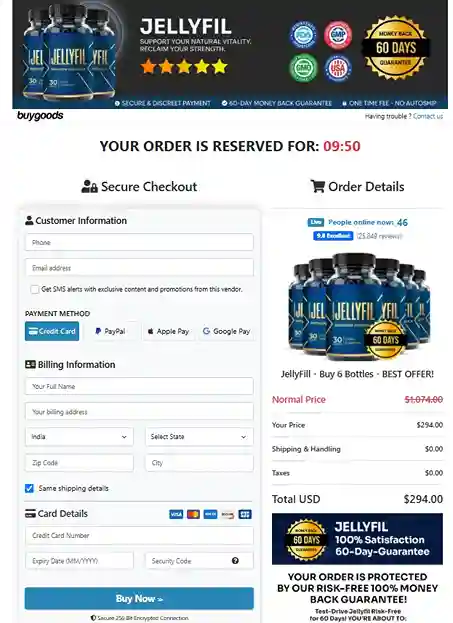 JellyFil Secure Order Page — Checkout